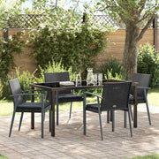 Have Spisebordssæt 5 pcs Sort og grå PE Rattan