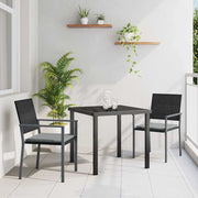 Have Spisebordssæt 3 pcs Sort og Lys Grå PE Rattan