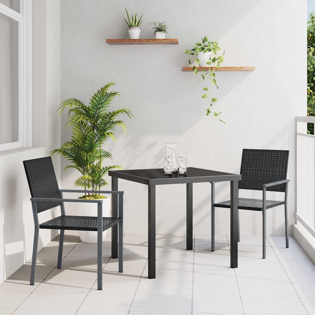 Have Spisebordssæt 3 pcs Sort PE Rattan
