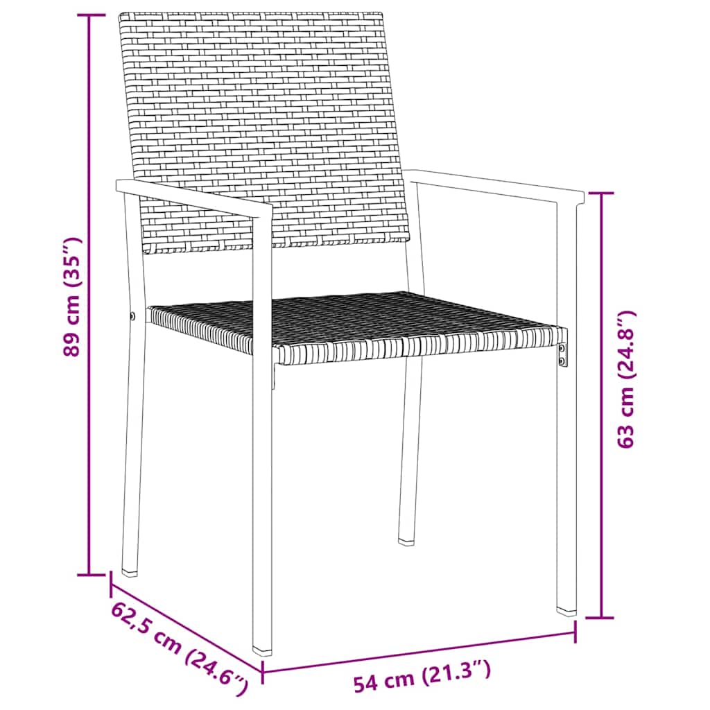 Have Spisebordssæt 5 pcs Sort PE Rattan