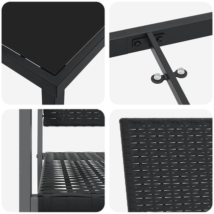 Have Spisebordssæt 5 pcs Sort PE Rattan