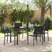 Have Spisebordssæt 5 pcs Sort PE Rattan
