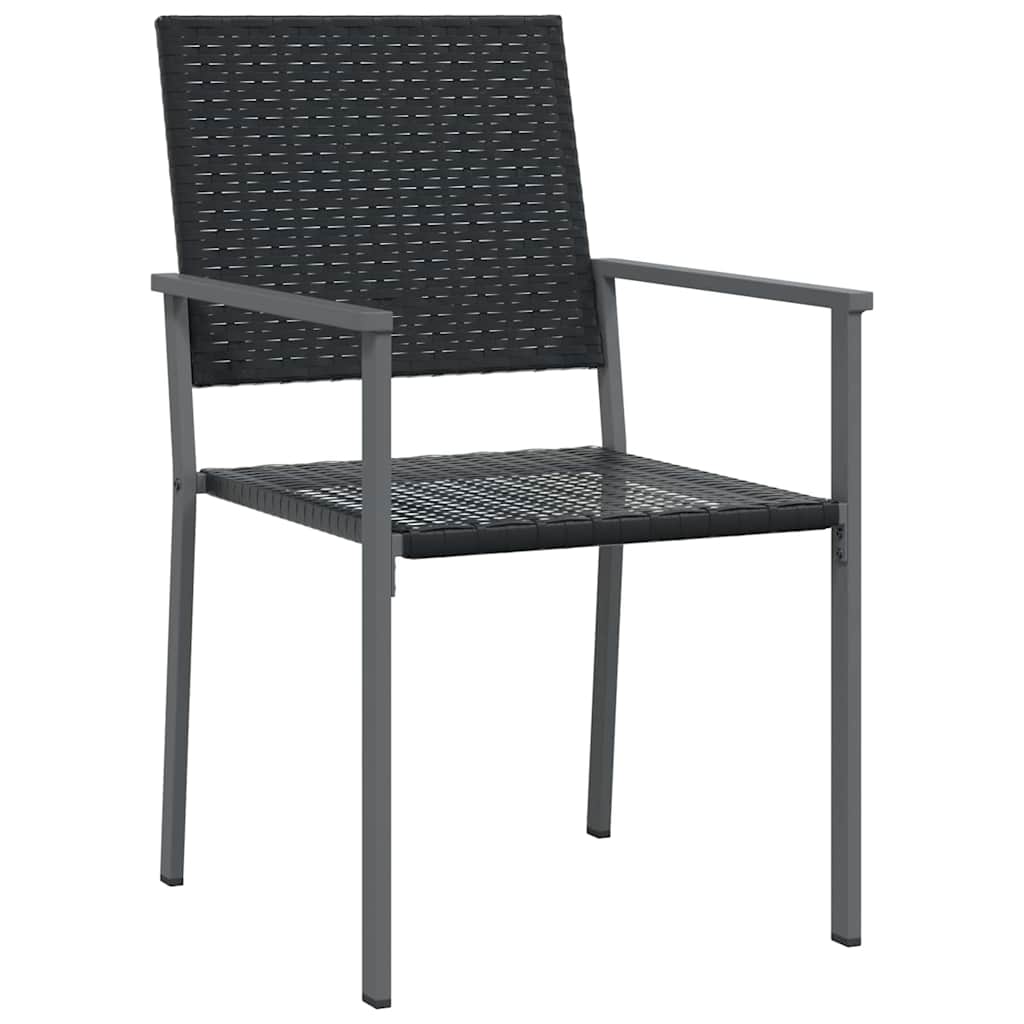 Have Spisebordssæt 5 pcs Sort PE Rattan
