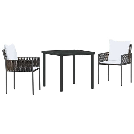 Have Spisebordssæt 3 pcs Brun og sort PE Rattan