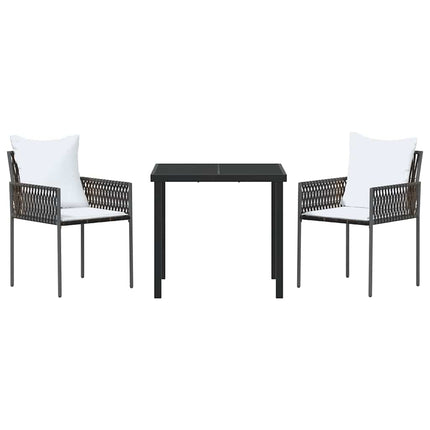 Have Spisebordssæt 3 pcs Brun og sort PE Rattan