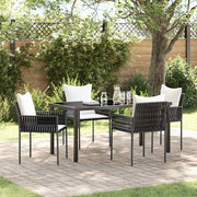 Have Spisebordssæt 5 pcs Brun og sort PE Rattan
