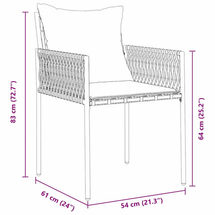 Have Spisebordssæt 5 pcs Brun og sort PE Rattan