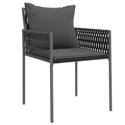 Have Spisebordssæt 7 pcs Sort og grå PE Rattan