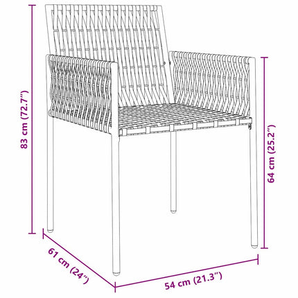 Have Spisebordssæt 7 pcs Sort og grå PE Rattan