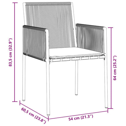 Have Spisebordssæt 5 pcs Sort PE Rattan