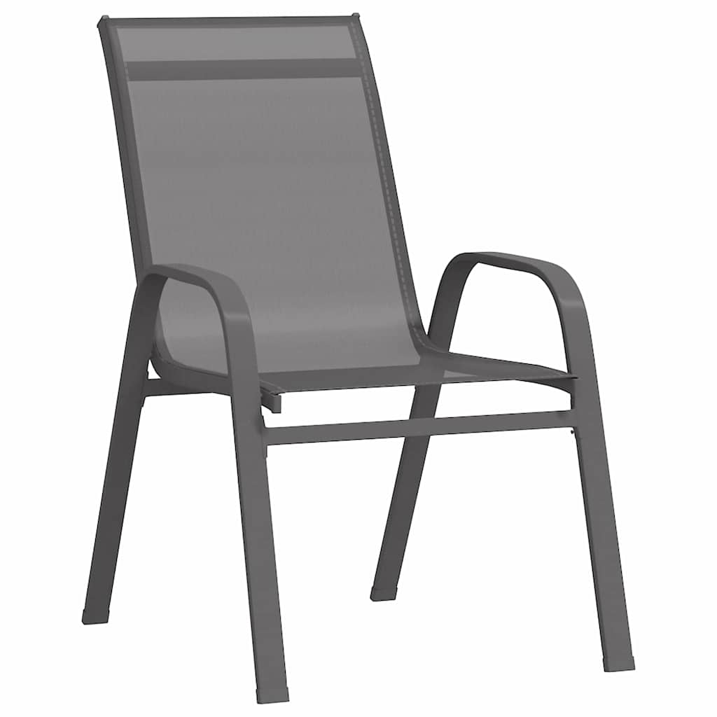 Have Spisebordssæt 5 pcs Grå og sort Pulverlakeret stål