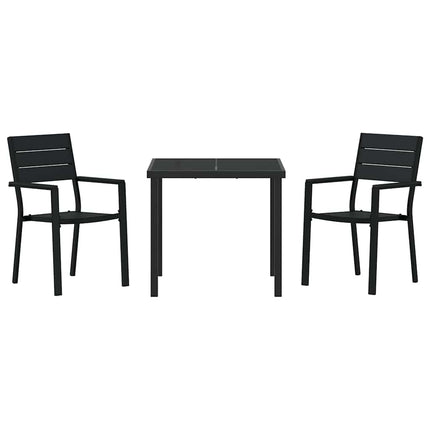 Have Spisebordssæt 3 pcs Sort Pulverlakeret stål