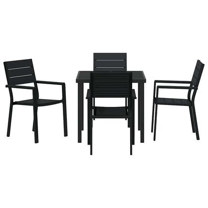 Have Spisebordssæt 5 pcs Sort Pulverlakeret stål