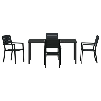 Have Spisebordssæt 5 pcs Sort Pulverlakeret stål