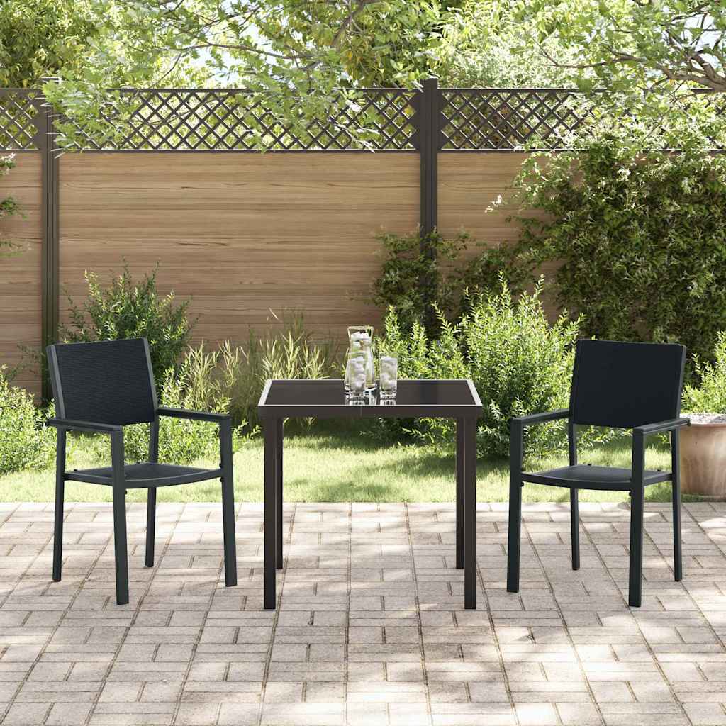 Have Spisebordssæt 3 pcs Sort Pulverlakeret stål
