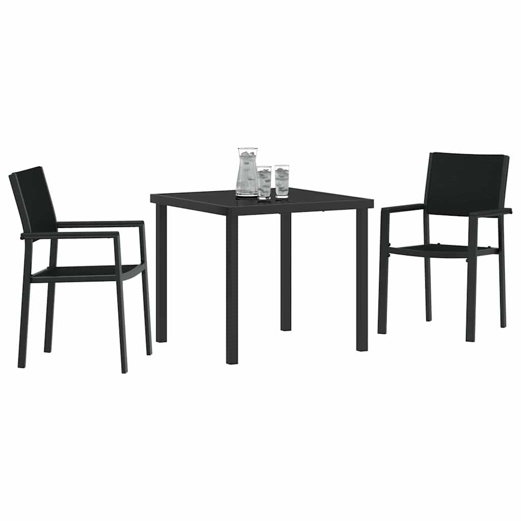 Have Spisebordssæt 3 pcs Sort Pulverlakeret stål