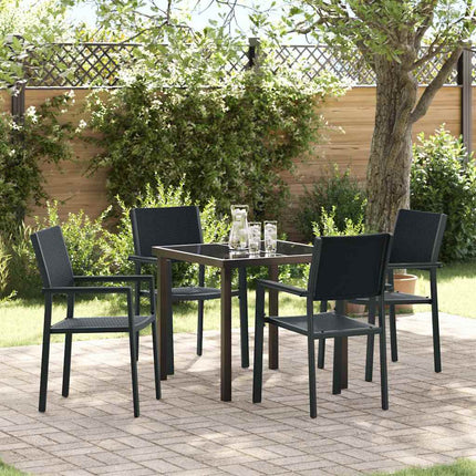 Have Spisebordssæt 5 pcs Sort Pulverlakeret stål