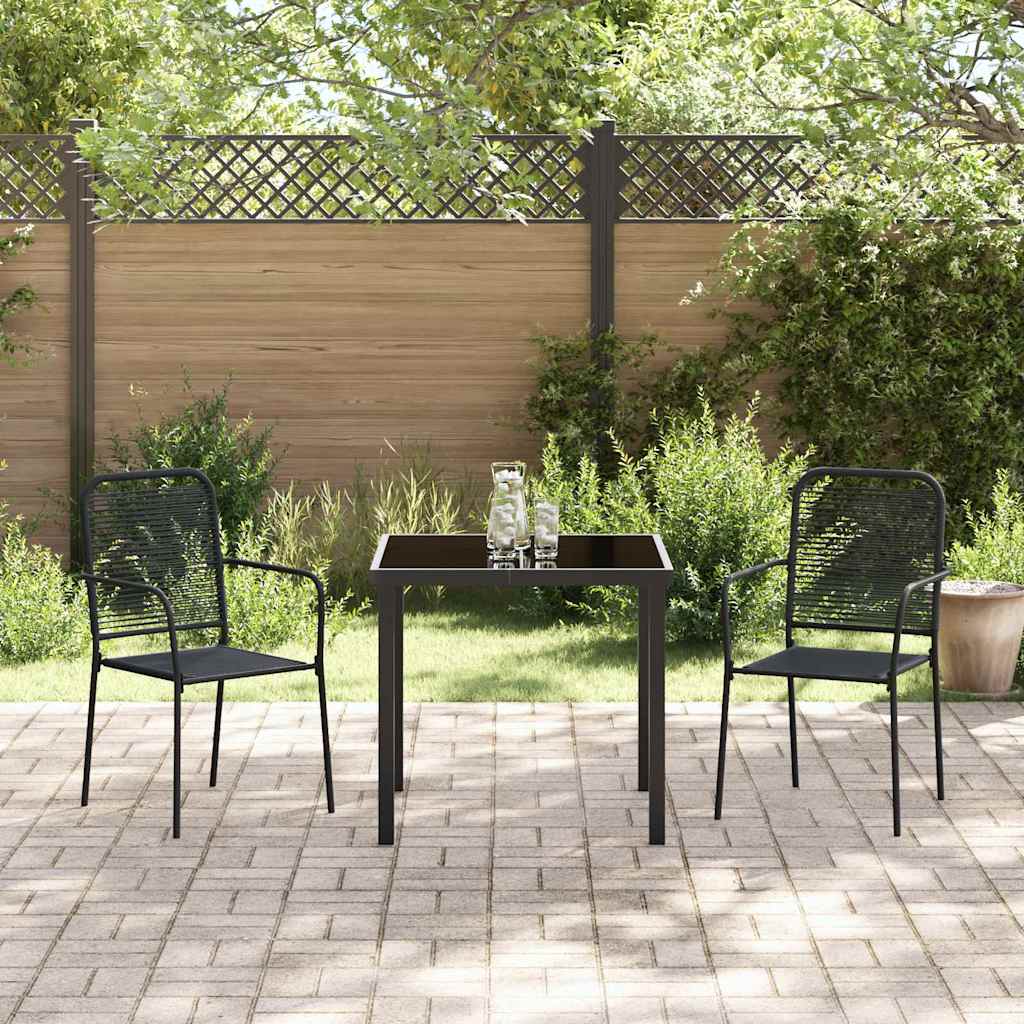 Have Spisebordssæt 3 pcs Sort Pulverlakeret stål