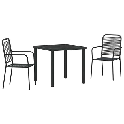 Have Spisebordssæt 3 pcs Sort Pulverlakeret stål