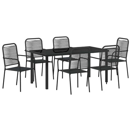 Have Spisebordssæt 7 pcs Sort Pulverlakeret stål