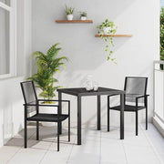 Have Spisebordssæt 3 pcs Sort Pulverlakeret stål