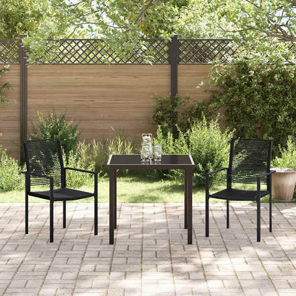 Have Spisebordssæt 3 pcs Sort Pulverlakeret stål