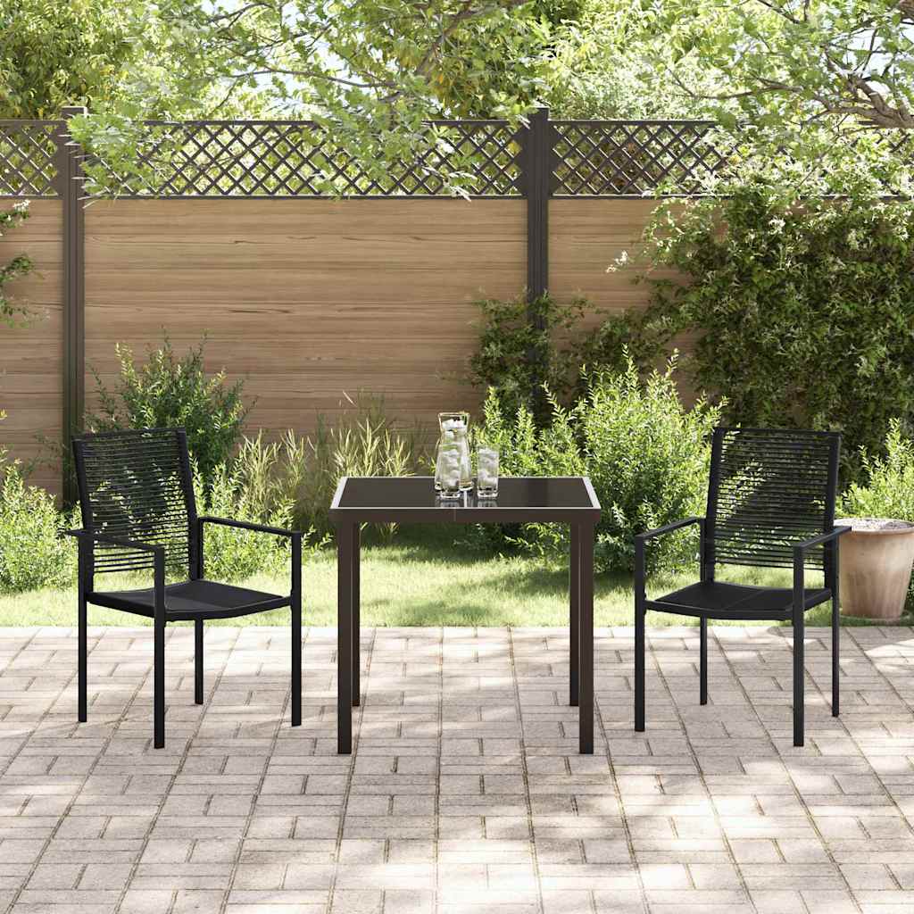 Have Spisebordssæt 3 pcs Sort Pulverlakeret stål