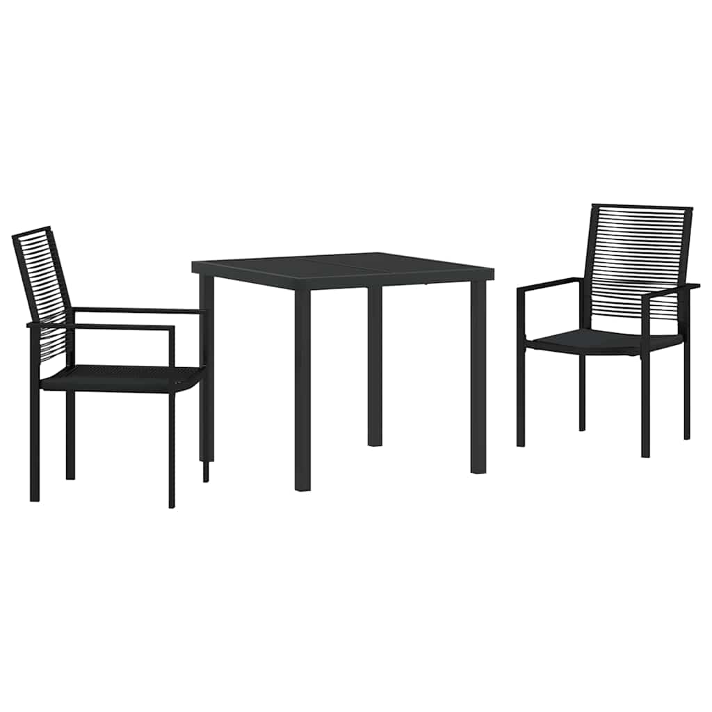 Have Spisebordssæt 3 pcs Sort Pulverlakeret stål