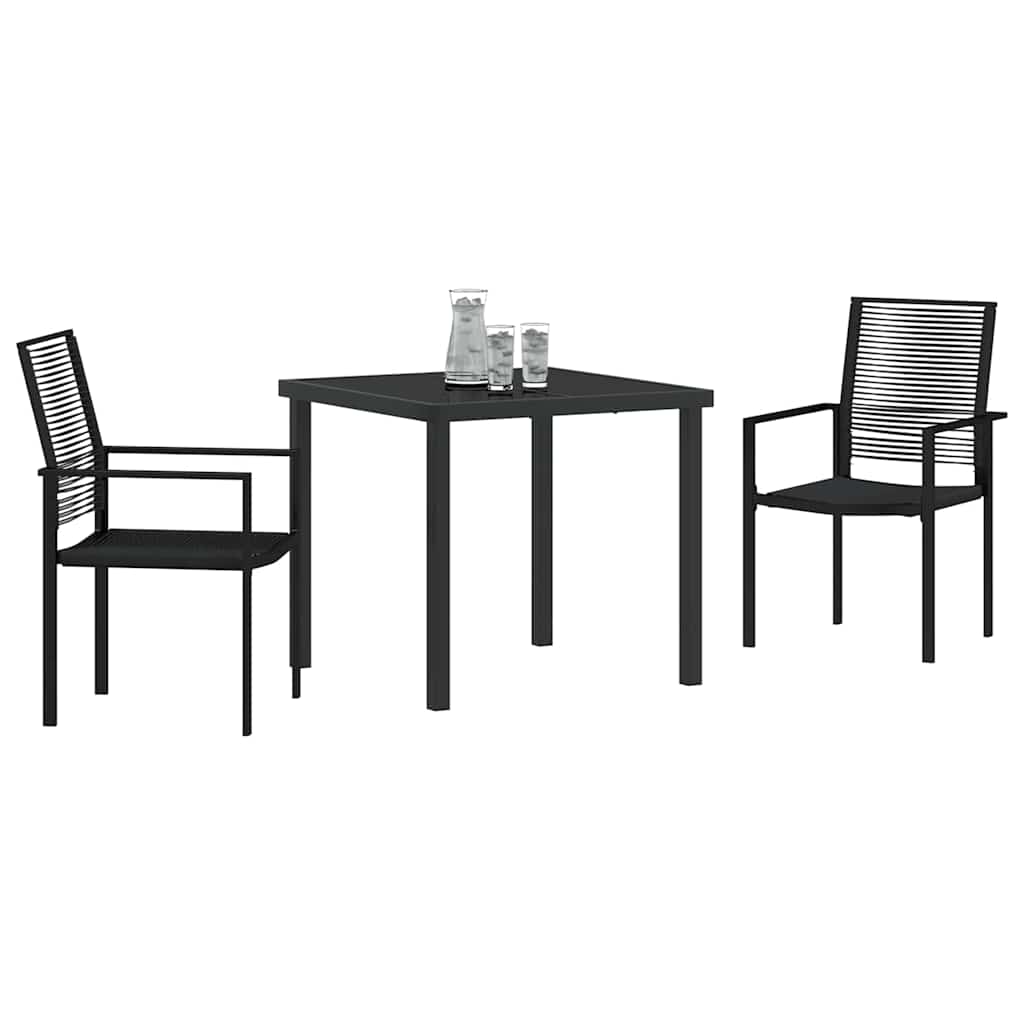 Have Spisebordssæt 3 pcs Sort Pulverlakeret stål