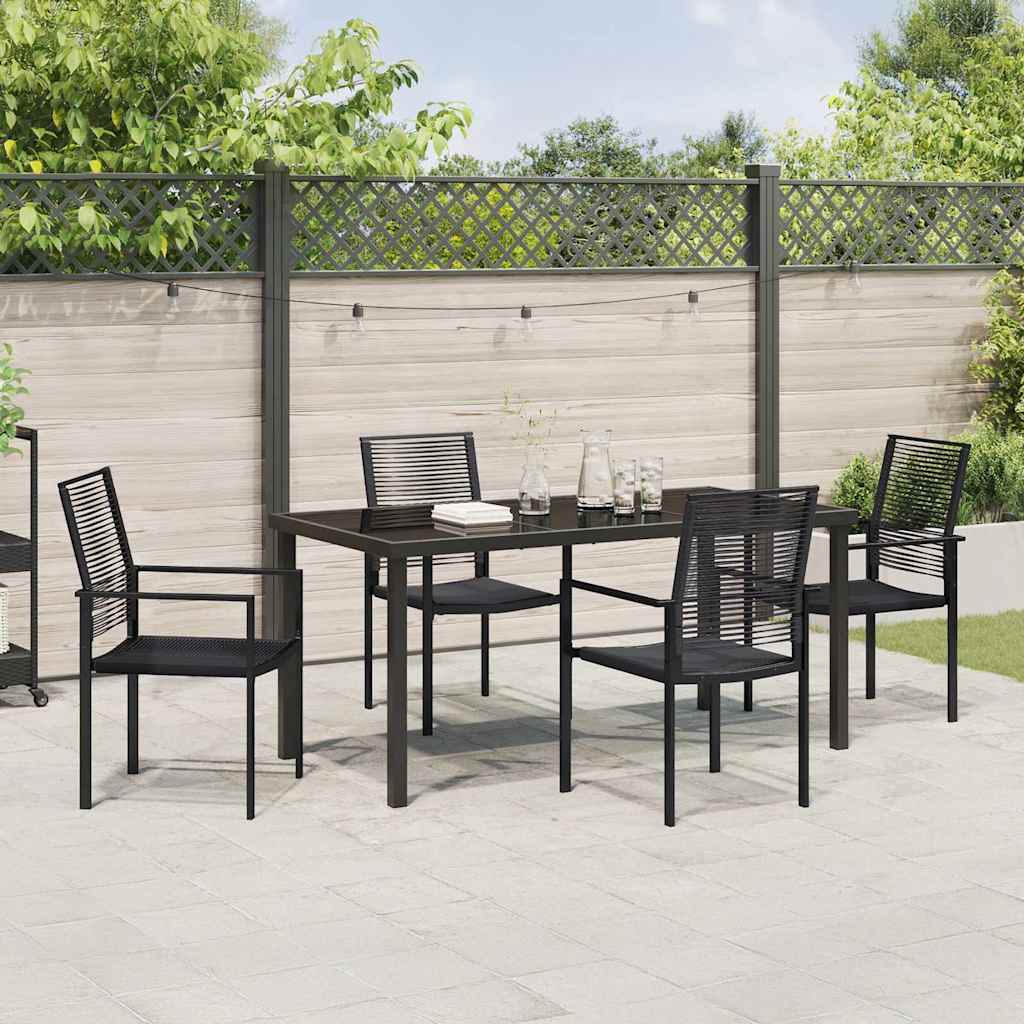 Have Spisebordssæt 5 pcs Sort Pulverlakeret stål