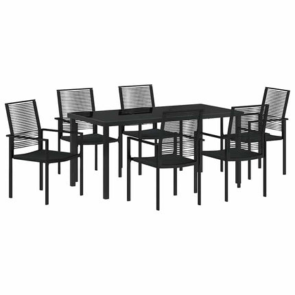 Have Spisebordssæt 7 pcs Sort Pulverlakeret stål