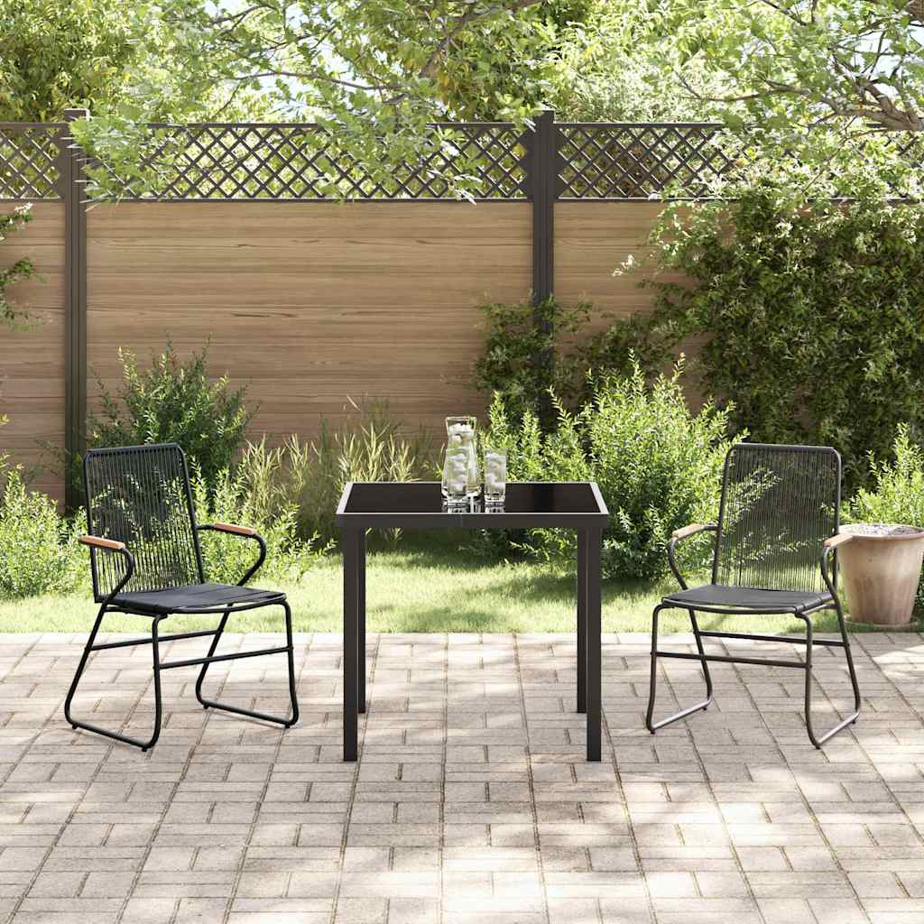 Have Spisebordssæt 3 pcs Sort Pulverlakeret stål