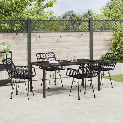 Have Spisebordssæt 5 pcs Sort Pulverlakeret stål