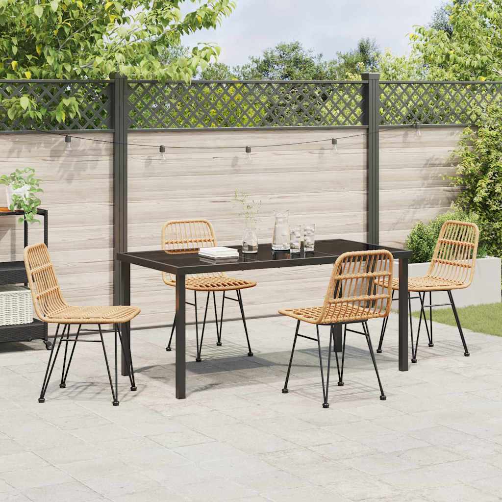 Have Spisebordssæt 5 pcs Brun Pulverlakeret stål