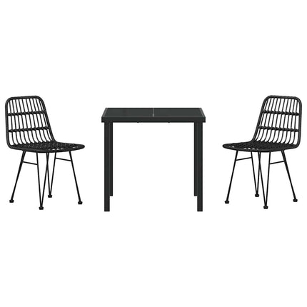 Have Spisebordssæt 3 pcs Sort Pulverlakeret stål