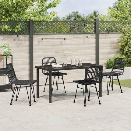 Have Spisebordssæt 5 pcs Sort Pulverlakeret stål