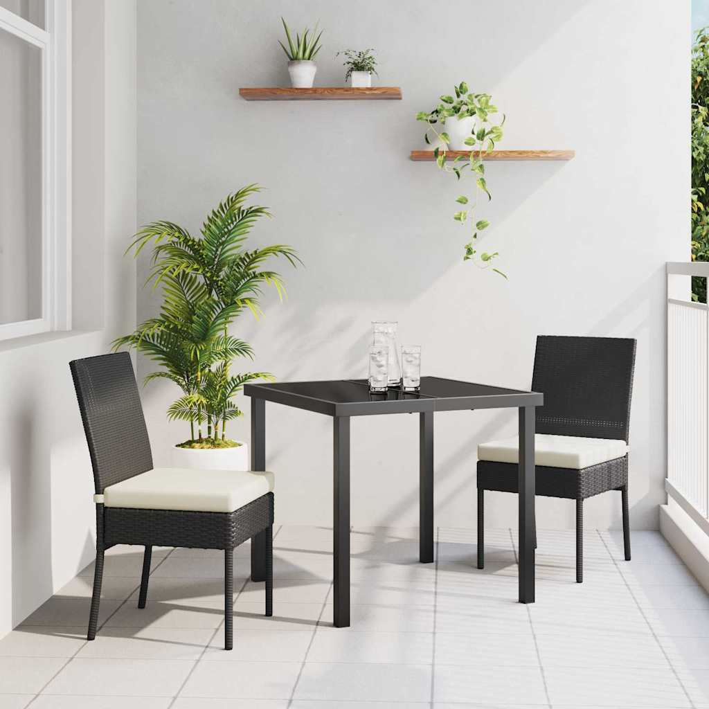 Have Spisebordssæt 3 pcs Sort Pulverlakeret stål