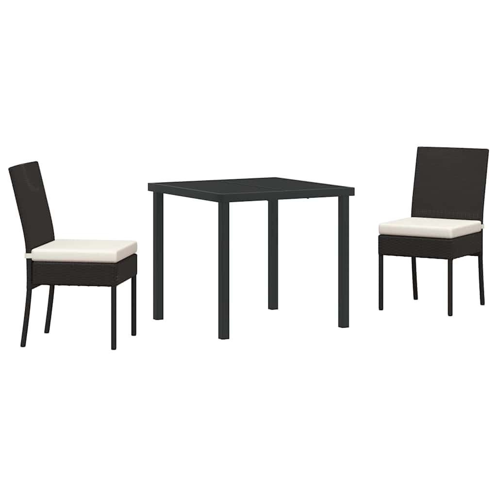 Have Spisebordssæt 3 pcs Sort Pulverlakeret stål
