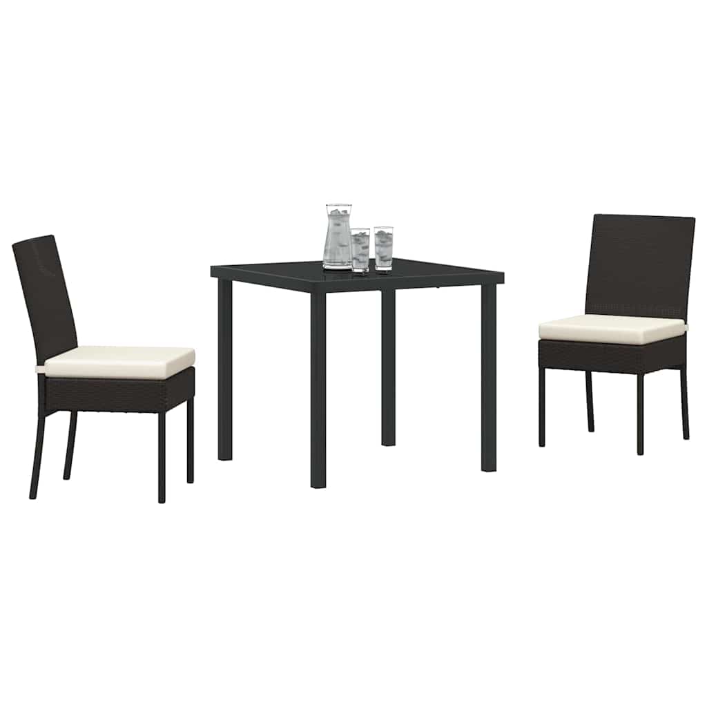 Have Spisebordssæt 3 pcs Sort Pulverlakeret stål