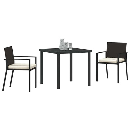 Have Spisebordssæt 3 pcs Sort Pulverlakeret stål