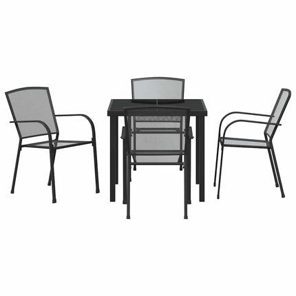 Have Spisebordssæt 5 pcs Antracit Pulverlakeret stål