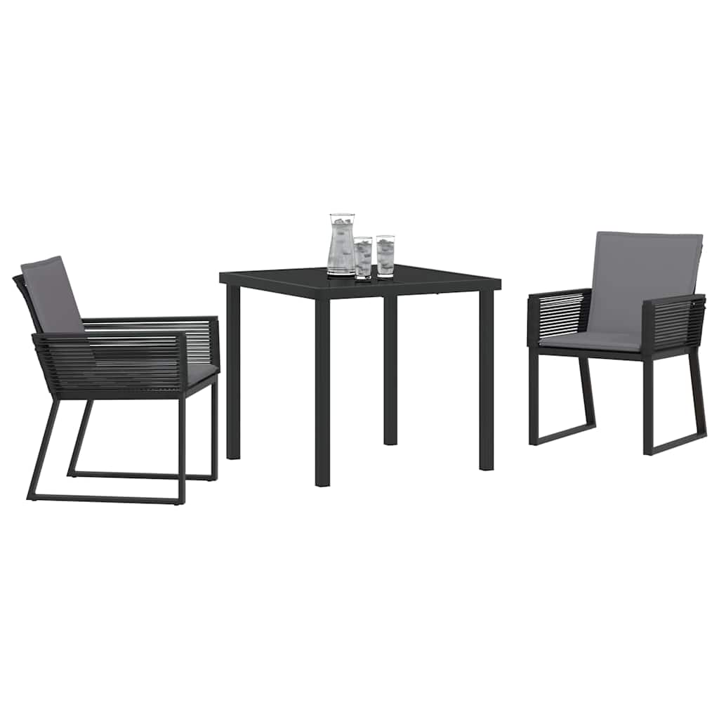 Have Spisebordssæt 3 pcs Sort Pulverlakeret stål