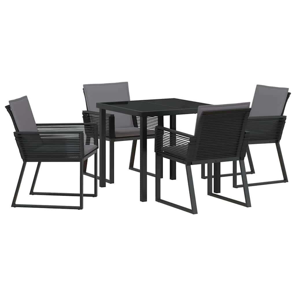 Have Spisebordssæt 5 pcs Sort Pulverlakeret stål