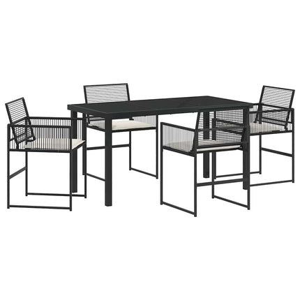 Have Spisebordssæt 5 stk. Sort polyrattan