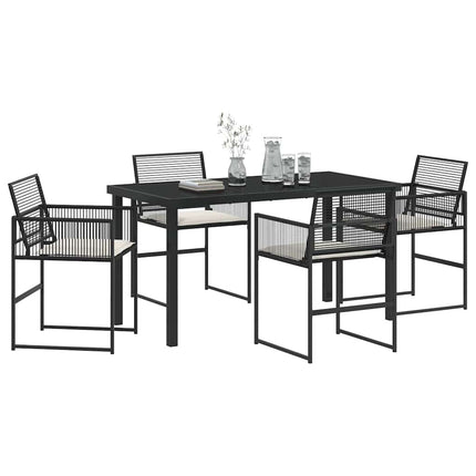 Have Spisebordssæt 5 stk. Sort polyrattan