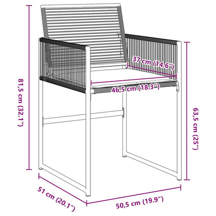 Have Spisebordssæt 5 stk. Sort polyrattan