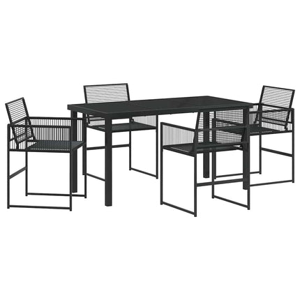 Have Spisebordssæt 5 stk. Sort polyrattan