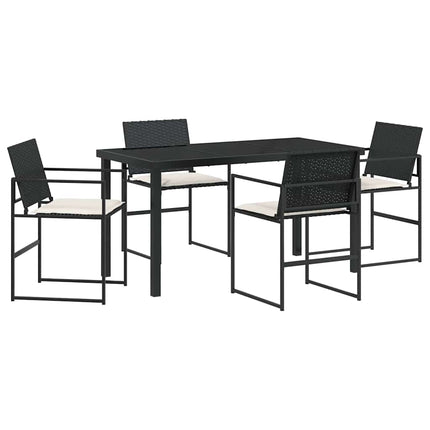 Have Spisebordssæt 5 stk. Sort og Cream polyrattan