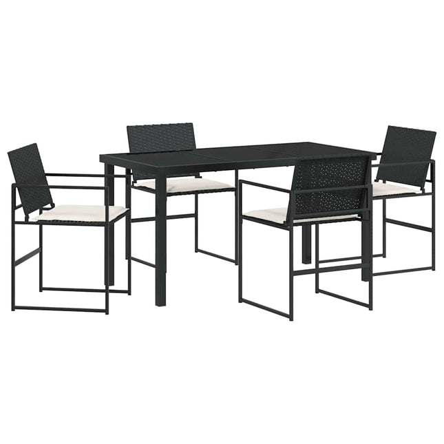 Have Spisebordssæt 5 stk. Sort og Cream polyrattan