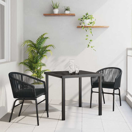 Have Spisebordssæt 3 pcs Sort Pulverlakeret stål